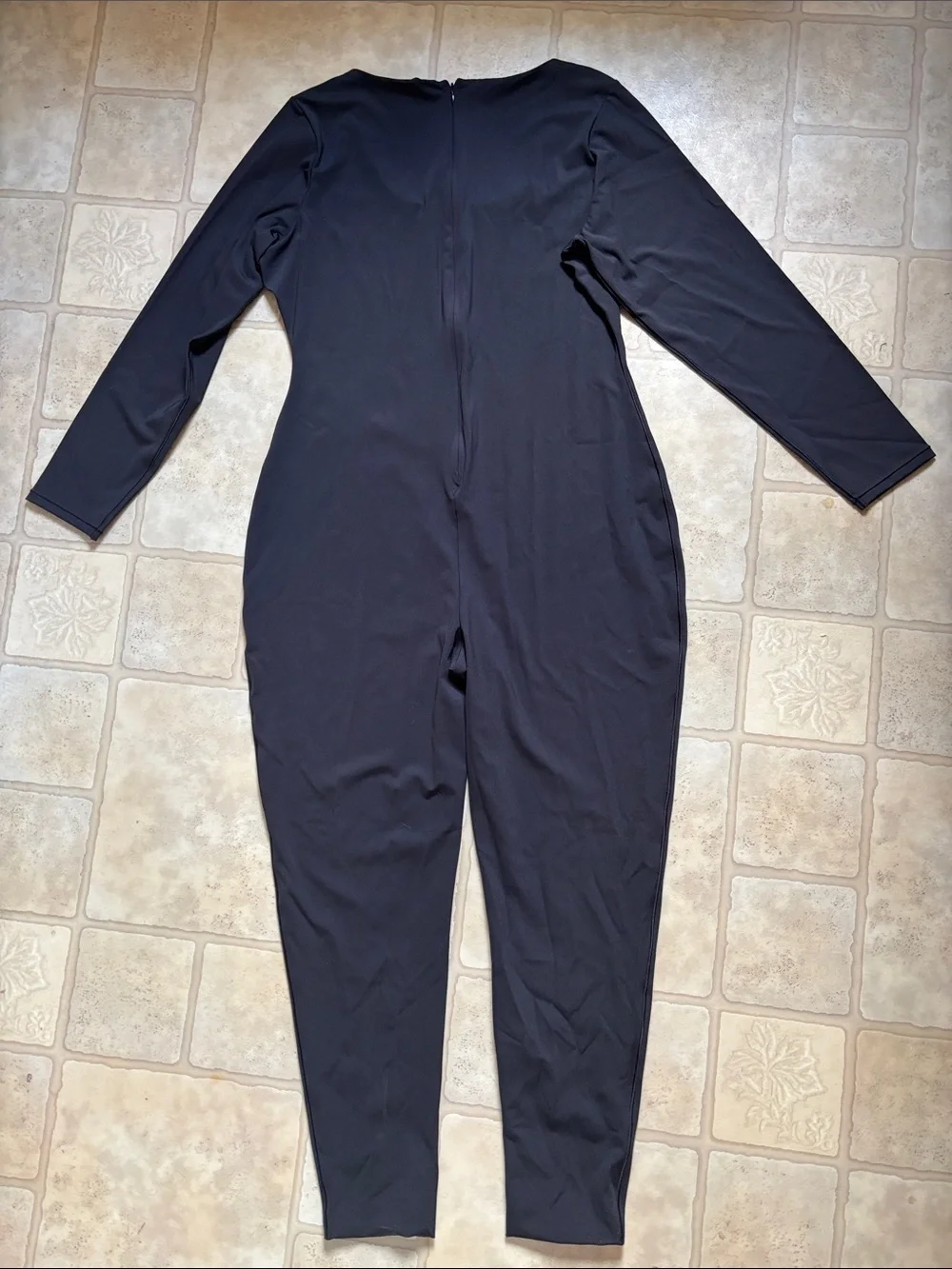 Skims Onyx Black Long Sleeve Catsuit Jumpsuit, Size 4X NWT